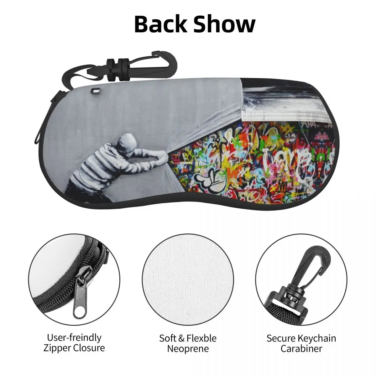 Banksy Uncovering Graffiti Shell Eyeglasses Protector Cases Cute Sunglass Case Street Art Glasses Pouch