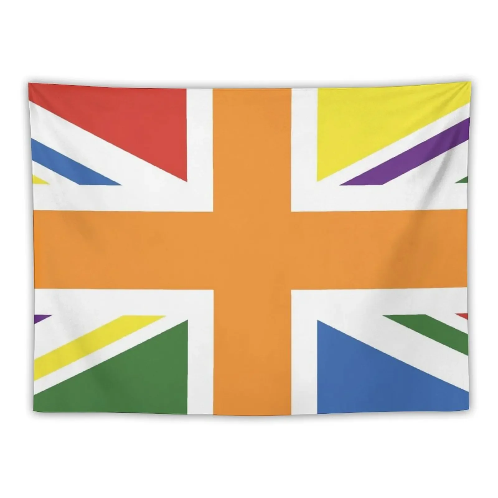 

LGBTQ+ RAINBOW PRIDE UK FLAG (UNION JACK) - RAINBOW PRIDE FLAG Tapestry Home Decorators Room Decoration Aesthetic Tapestry