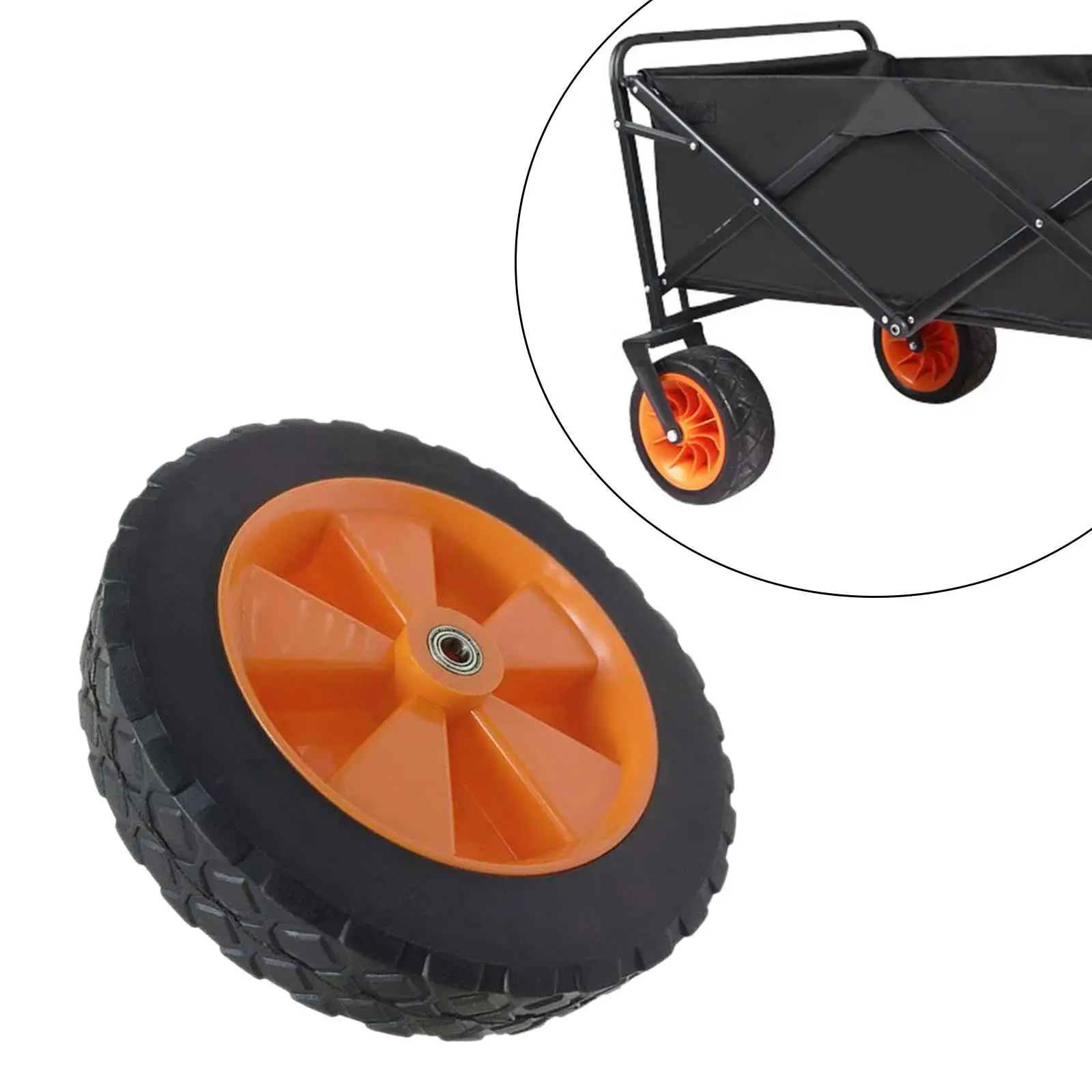 

Folding 7 inch Collapsible Wagon Wheel Tire Bearing for Beach Outdoor Garden Cart Lawn Mower