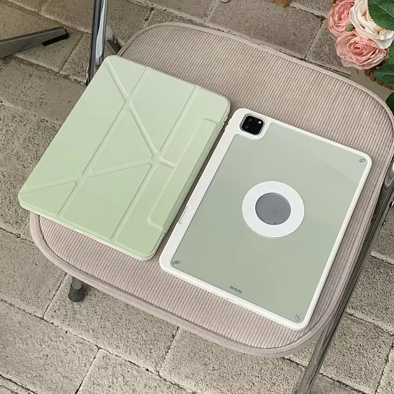 Advanced Minimalist Pure Green For Magnetic iPad Pro 13 11 M5 M4 M3 M2 Air 4 3 2 1 11th A16 10 9 8 5 6 Th Mini 7 6 Case