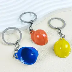 Fashion Metal Hard Hat Keychain Mini 3D Safety Helmet Keyring for Men Women Bag Backpack Car Key Pendant Ornament Gifts