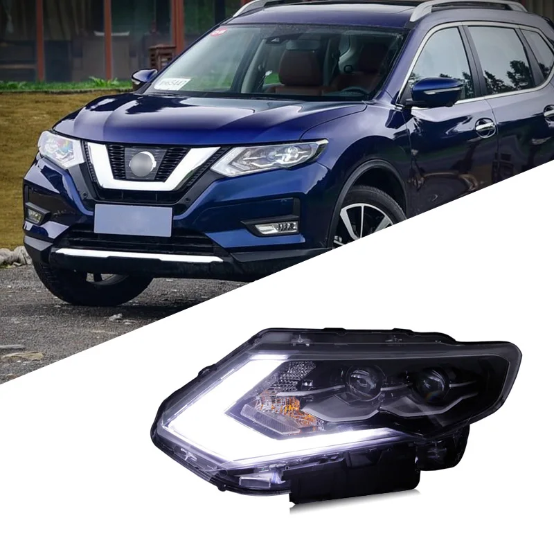 

Для Nissan X-TRAIL 2017-2019, новая фара в сборе, Модифицированная высокоточная фара, стреймер, сигнал поворота, двойная фотолинза