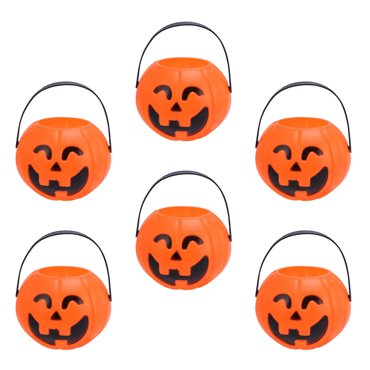 6 Pcs Basket Child Tray Decor Pumpkin Pail Trick Treat Halloween Snack Bag Bucket for