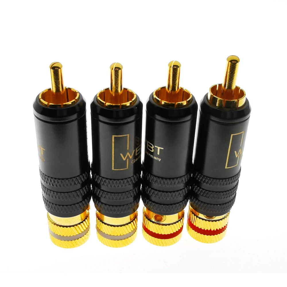 WBT-0144 Gold Plated for RCA Plug for RCA Plug-in Type AV Audio and Video Plug Video Plug Connector