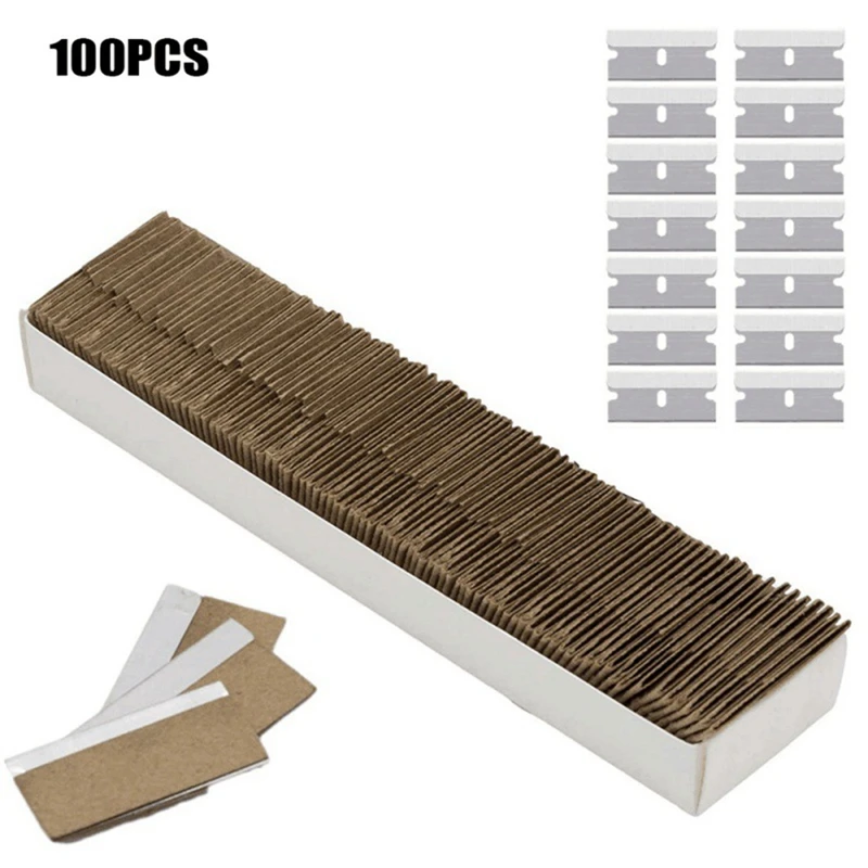 100Pcs Blade Adhesive Decal Sticker Window Window Residue Cleaning And Removing Tool Easy To Use