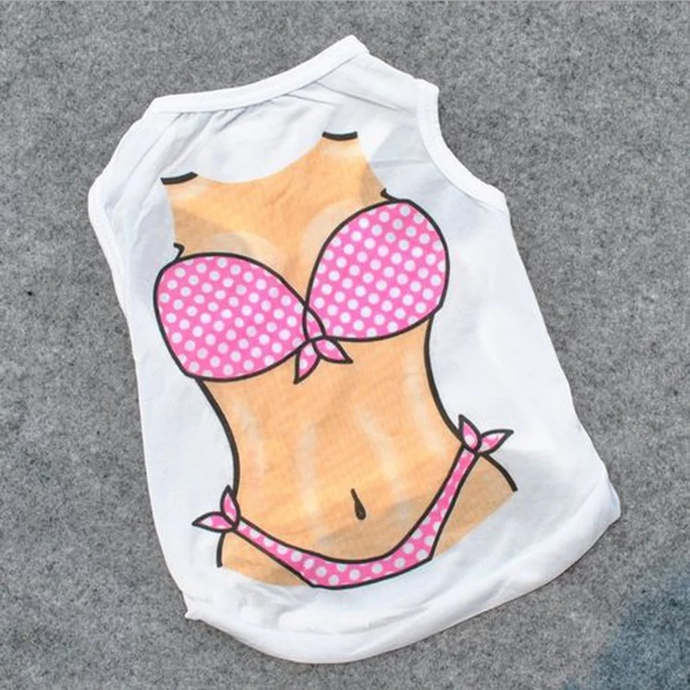 

Dog Vest Summer Bikini Style White Size Xs Puppy Dress Pet Clothes for Walking Photo Shoot Dog Dress Pet Clothes