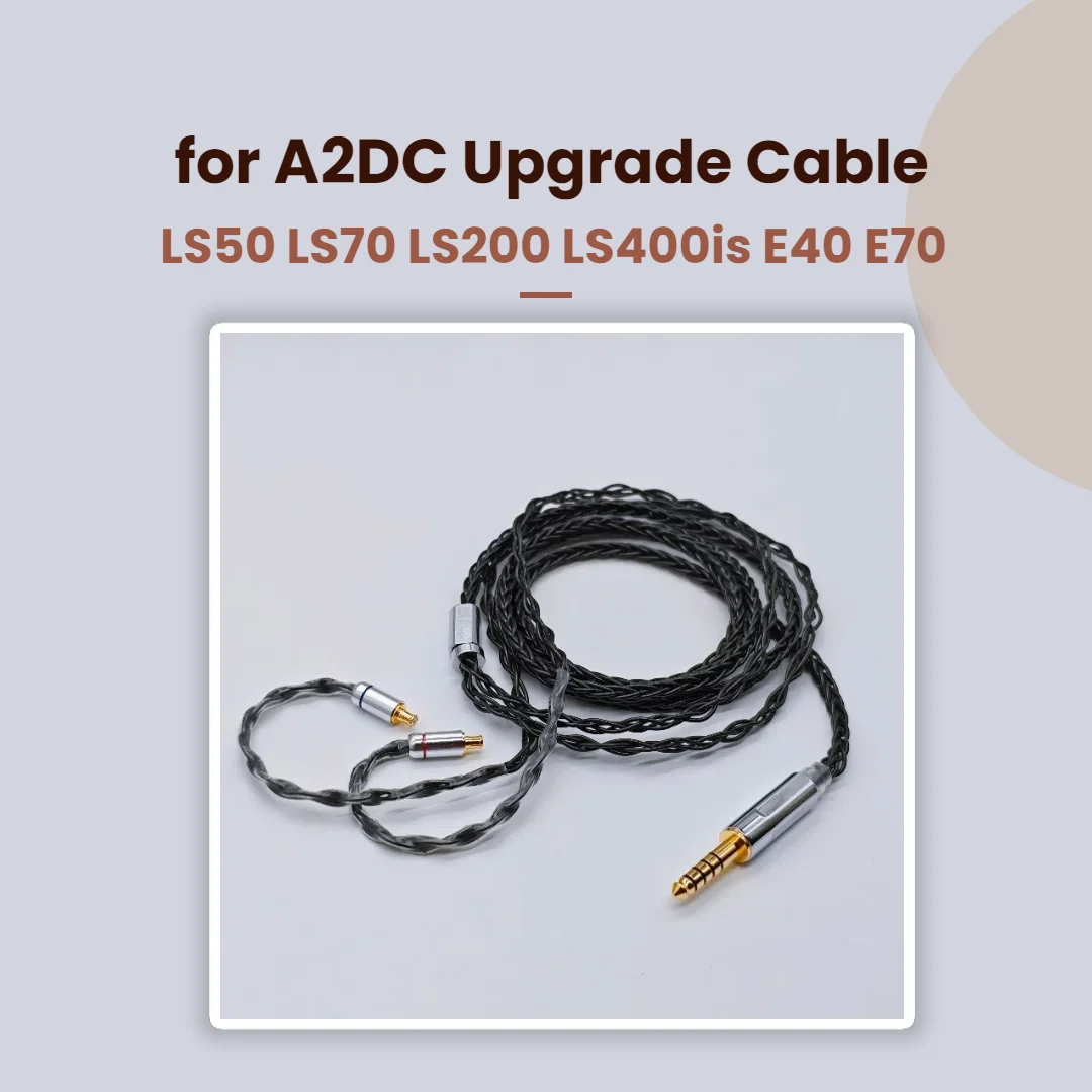 

A2DC Sound Cable 8-Core OCC Silver-Plated Earphone Cable with 3.5/4.4mm Balanced Plugs for LS50 LS70 LS200 LS400is E40 with Mic