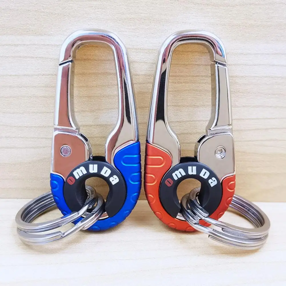 Portable Keychain Metal Keychain Durable Metal Carabiner Keychain with Dual Rings for Outdoor Sports Anti-lost Key for Hiking