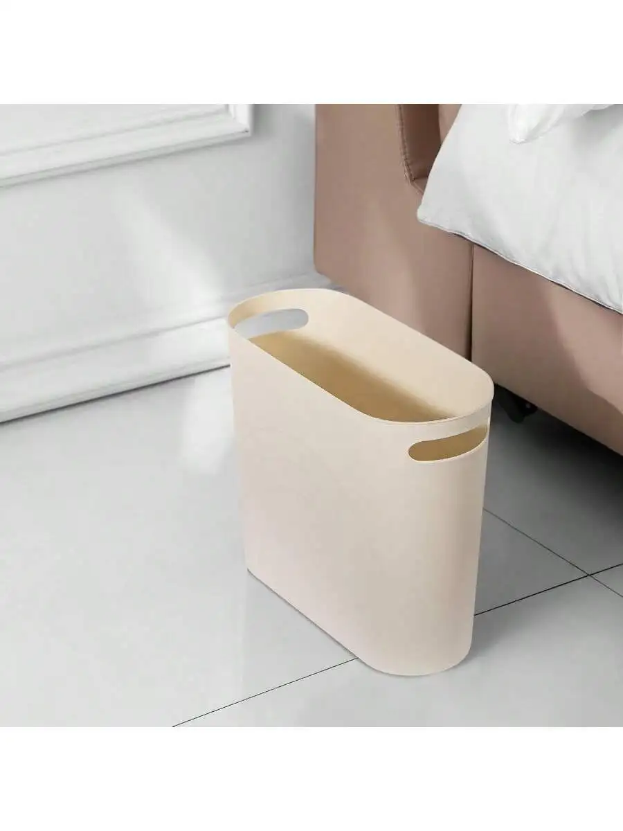 

Slim Plastic Trash Can 3.5 Gallon With Handles For Bathroom Bedroom Kitchen Office