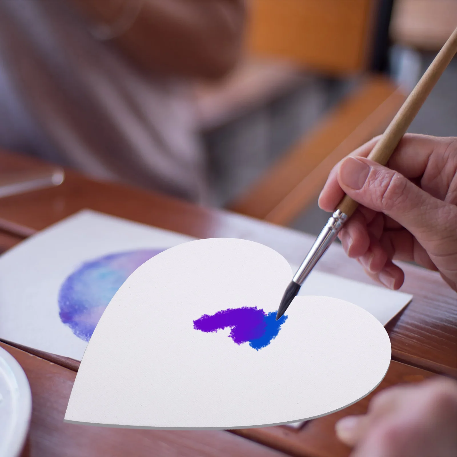 

8pcs Heart Shaped Canvas Painting Boards Premium Wood Frame Smooth Round Edge For Acrylic Oil Art Diy Drawing Beginner Tool Art