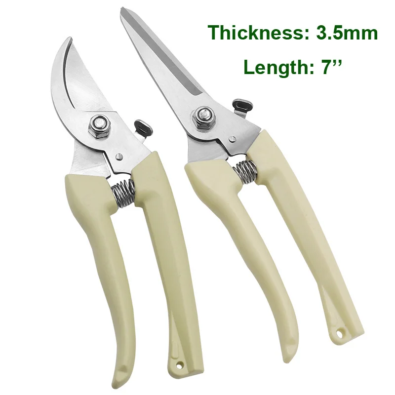 2Pcs Garden Scissors Pruner Fruit Tree Pruning Shears Hand Gardening Grafting Tool Powerful Trimmer Applied to Flowers Branches