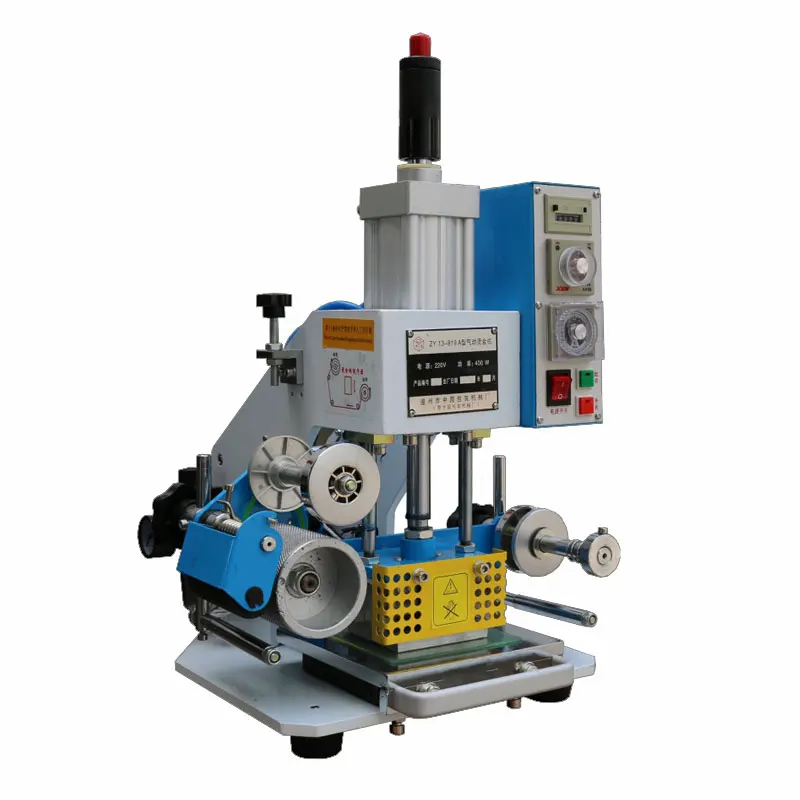 

ZY-819A Пневматическая бронзовая машина Кожаная торговая марка Визитная карточка Стальная машина для горячего тиснения