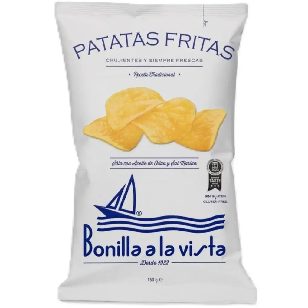 Patatas Fritas Bonilla a la Vista – Bolsa 150g (Aceite de Oliva y Sal Marina) x 5 unidades