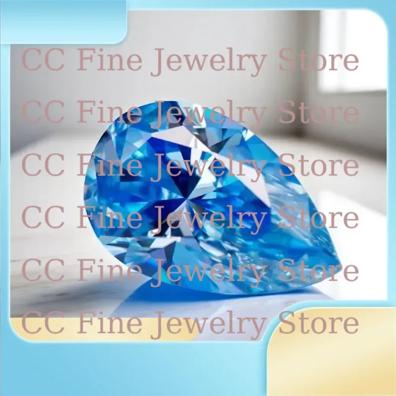 Moissanite Stone Ice Blue Color Pear Cut Lab Grown Diamond For Diy Advanced Jewelry Rings Earrings Making With GRA Certificate