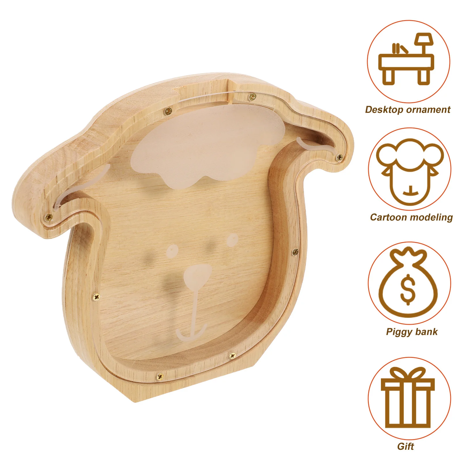 

Wooden Rabbit Coin Bank for Kids Creative Animal Shaped Money Box Home Decorative Saving Jar for Children Boys Girls Gift