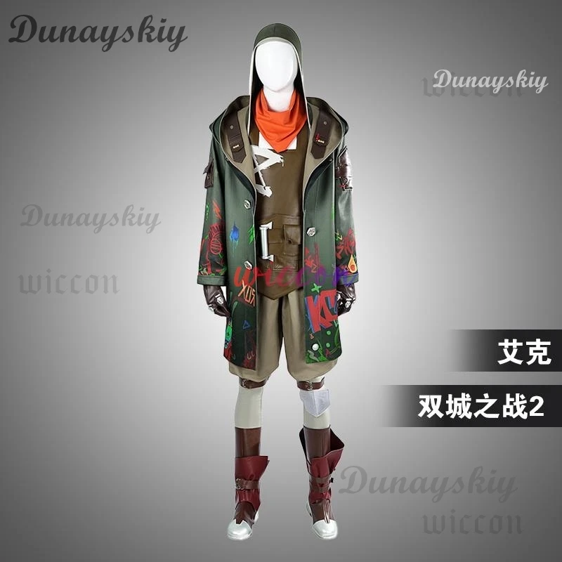 Ekko Cosplay Cpstume LOL Arcane Season 2 Cosplay Costume Mask Handsome Jacket Vest Coat Gloves Uniform Halloween Party Set