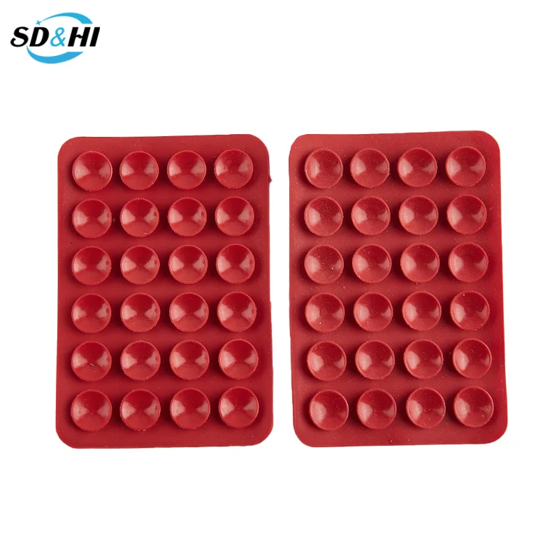 2Pcs Backed Silicone Suction Pad For Mobile Phone Fixture Suction Cup Backed Adhesive Silicone Rubber Sucker Pad For Fixed Pad