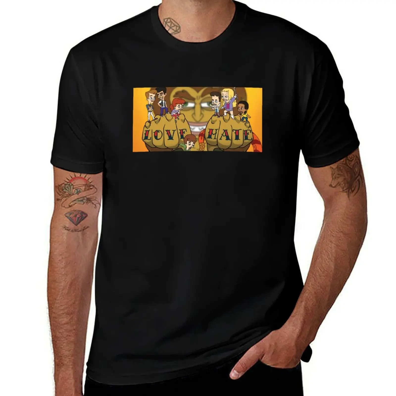LOVE HATE T-Shirt Basic Casual Short Sleeve Cotton Shirt T-Shirt
