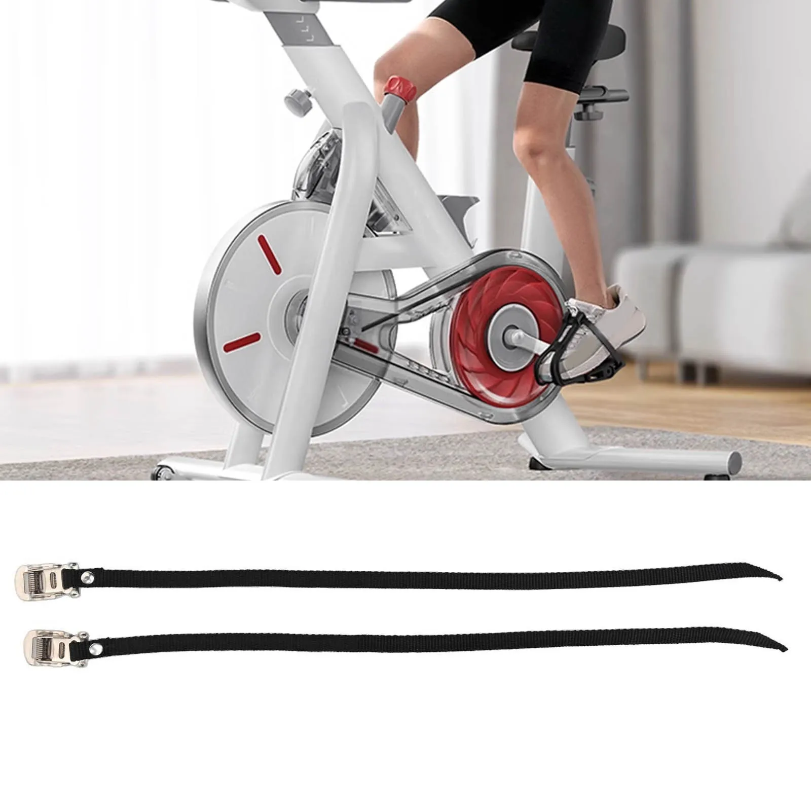 Adjustable Straps Indoor Cycling Exercise Bike Pedal Straps Foot Pedal Straps Adjustable Metal Buckle Easy To Install