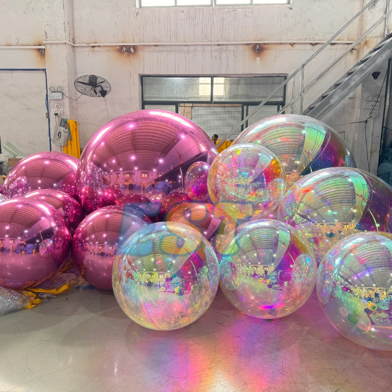 Wedding Stage Decoration Large Giant Inflatable Mirror Balloon Inflatable Mirror Spheres Iridescent Mirror Ball