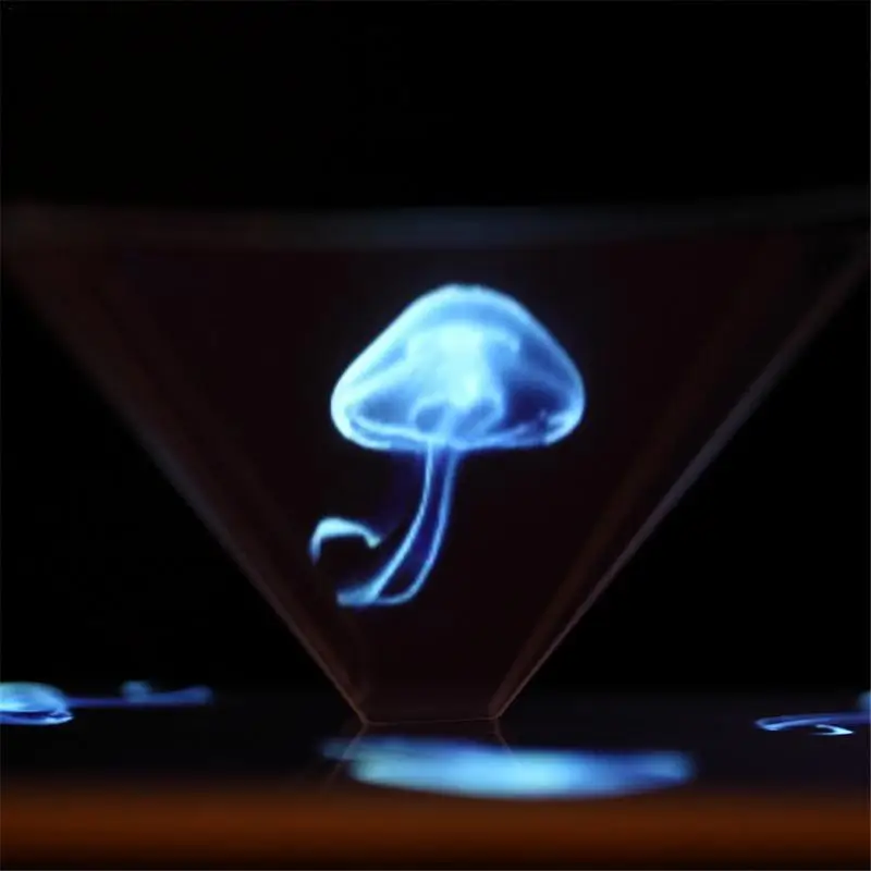 Dropshipping 3D Hologram Pyramid Display Projector Video Stand Universal For Smart Mobile Phone