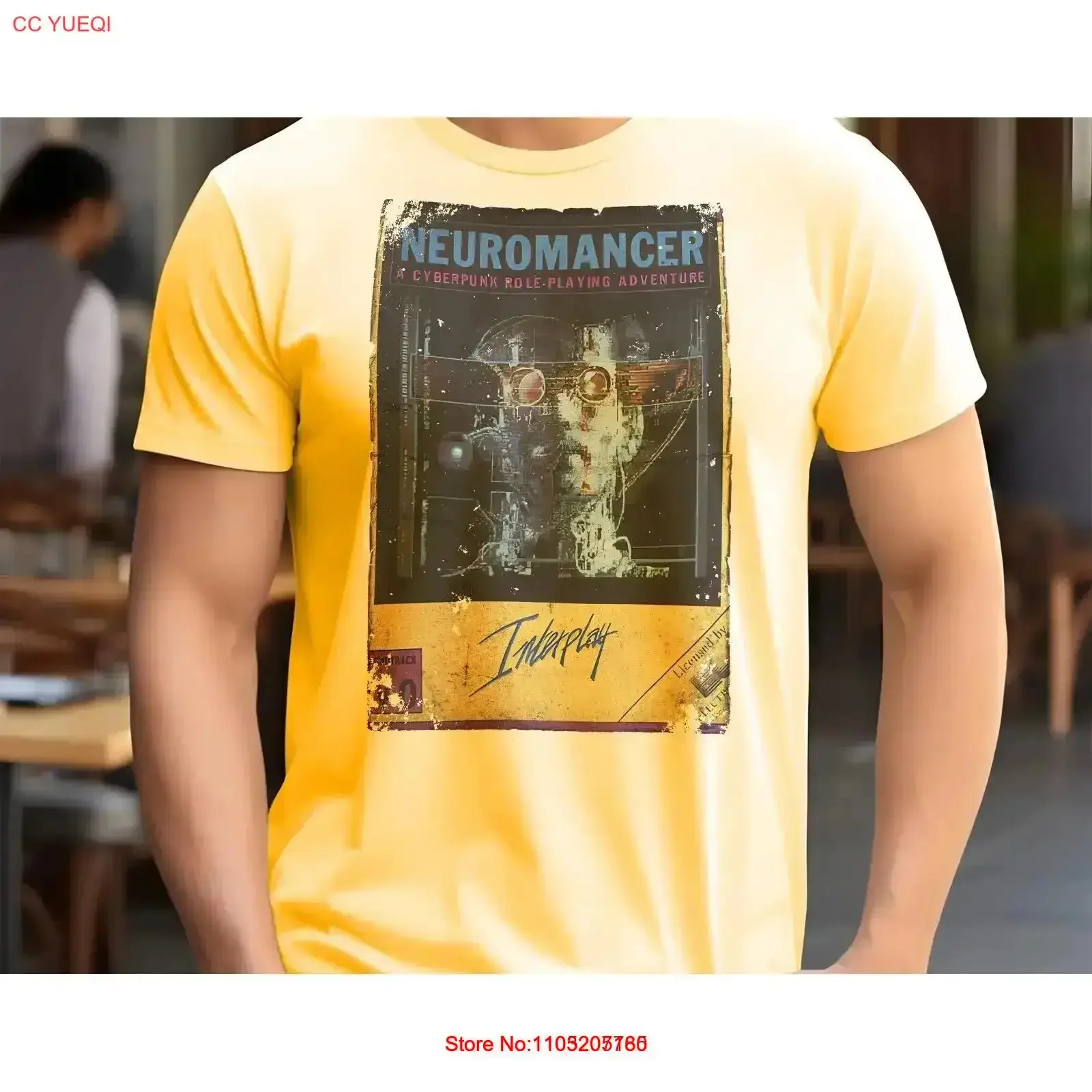 Neuromancer 8 bit C64 Game Art T Shirt Colors Sizes S 5XL vintage Washed Casual graphic Top For Everyday Wear Versatile