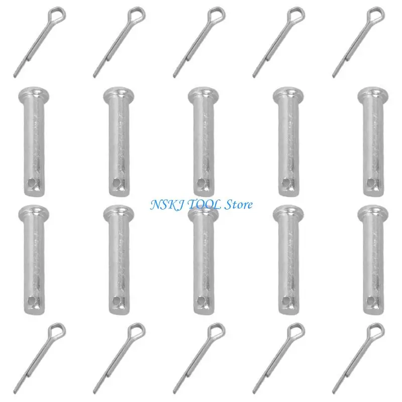 L8RC 10Pcs Flat heads Cylindrical Pin Replacement Stainless Steel Link Hinge Pin