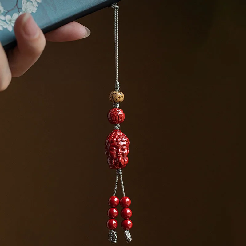 Raw Ore Emperor Sandstone Baby Buddha Mobile Phone Charm Rope Men and Women Nafu Personality Creative Archaistic Pendant