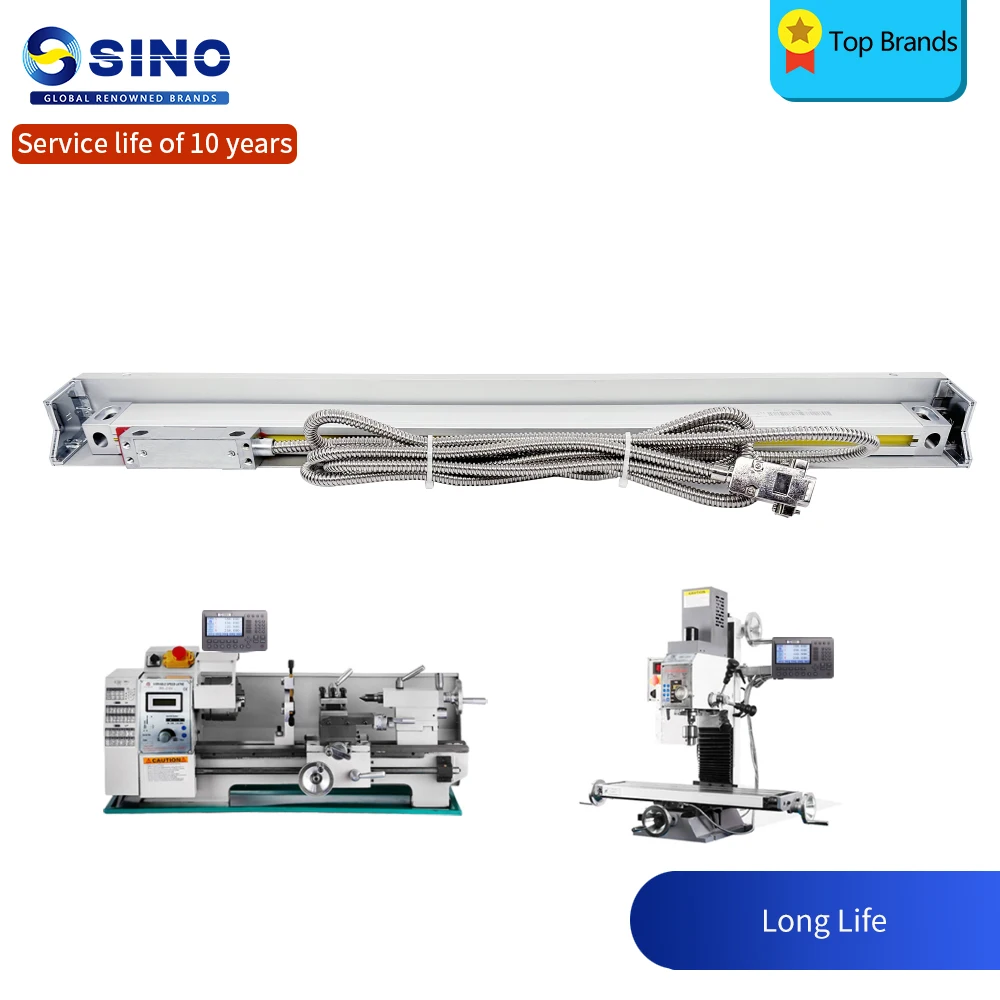 SINO 0.005mm K35 Optical Grating Ruler Sensor Linear Scale For DRO Lathe Milling Machine TTL 50mm~ 450mm