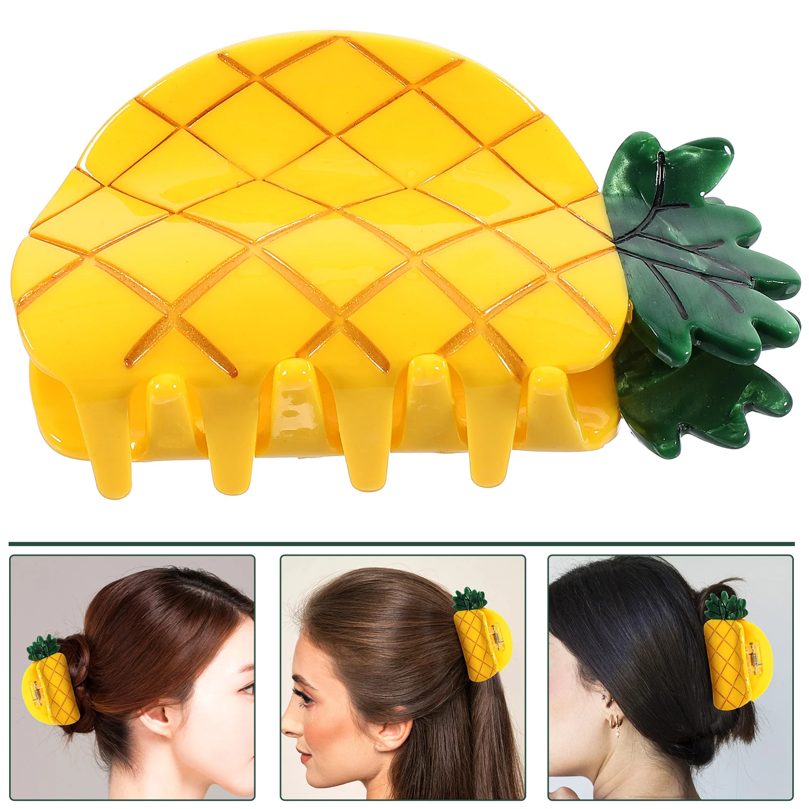 

Pineapple Hair Claw Clip Cute Small Decorative Hair Accessories Durable Acetic Acid Sheet Material for Women and