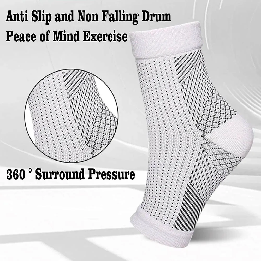 1Pair Neuropathy Socks Ankle Protector Anti Fatigue Compression Foot Sleeve Support Brace Socks Exercise Sports Protective Gear