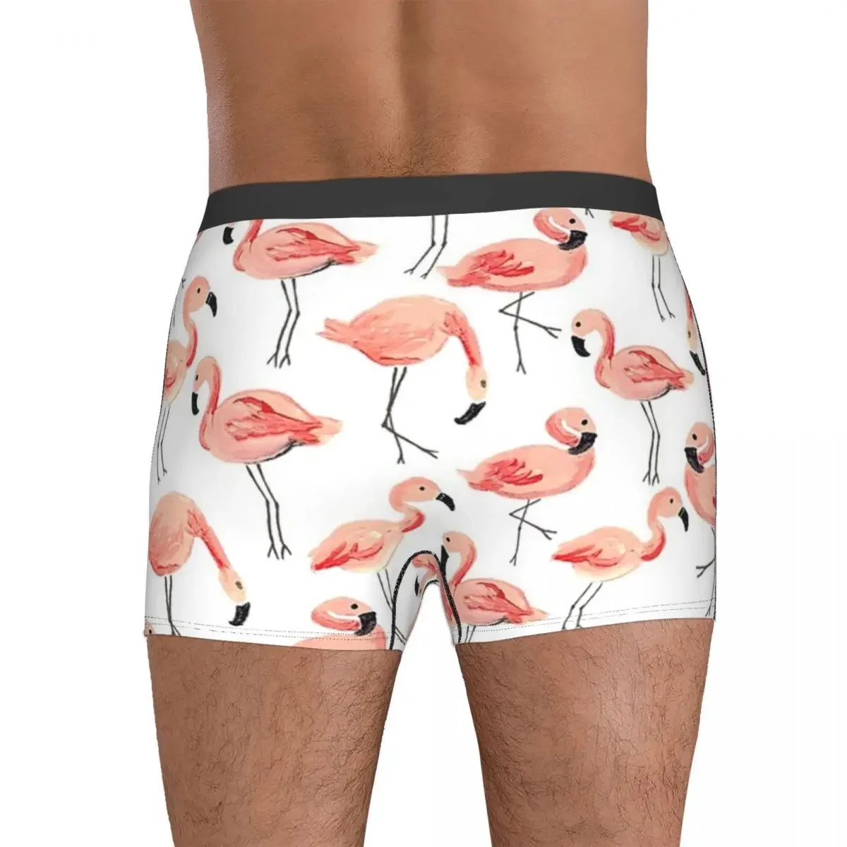 Boxer respirant pour homme, caleçon, culotte, flamant rose, culotte tropicale, sous-vêtement pour les zones me, cadeau pour petit ami