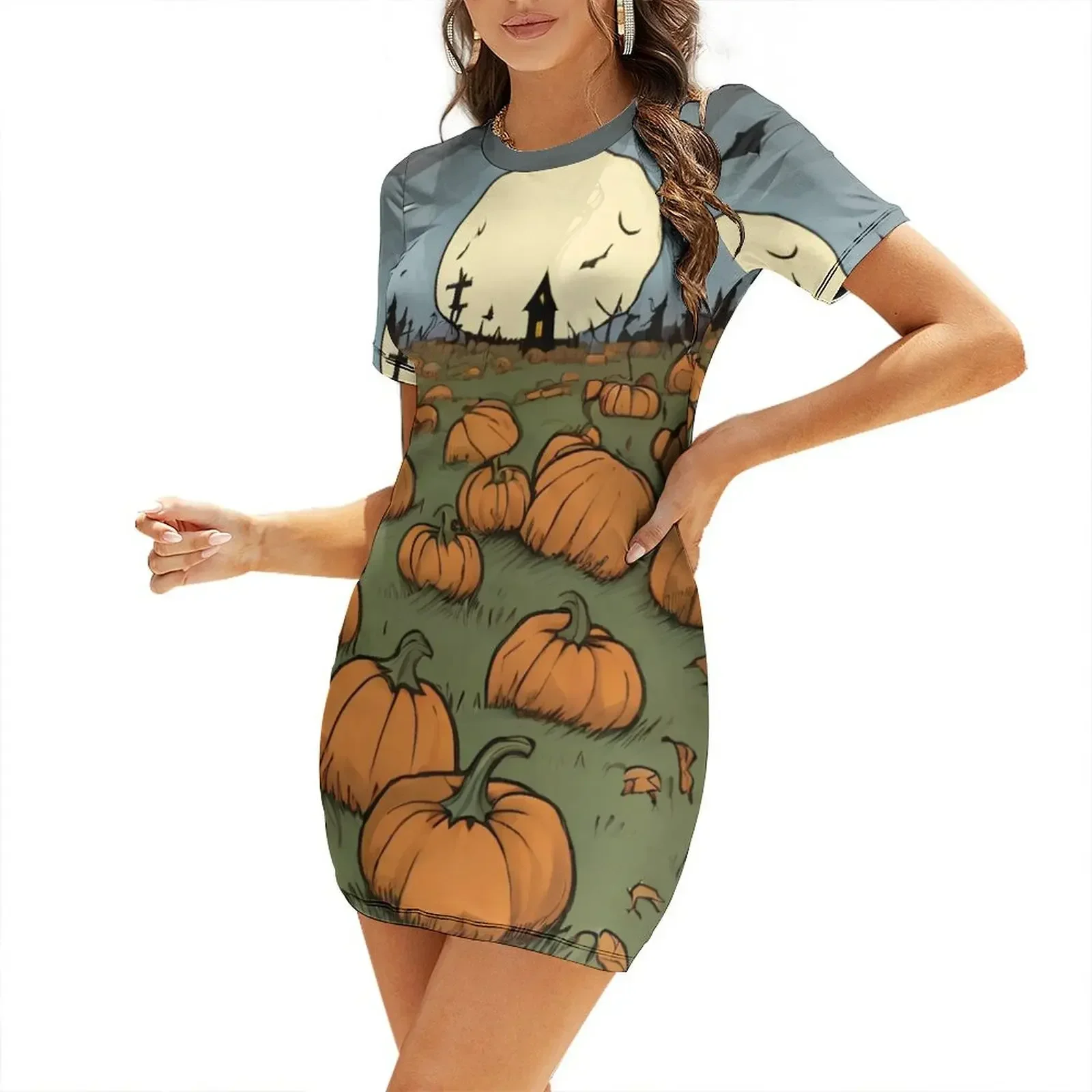 

Waiting For The Great Pumpkin Short-Sleeved Dress sexy dress for women elegant dresses plus sizes