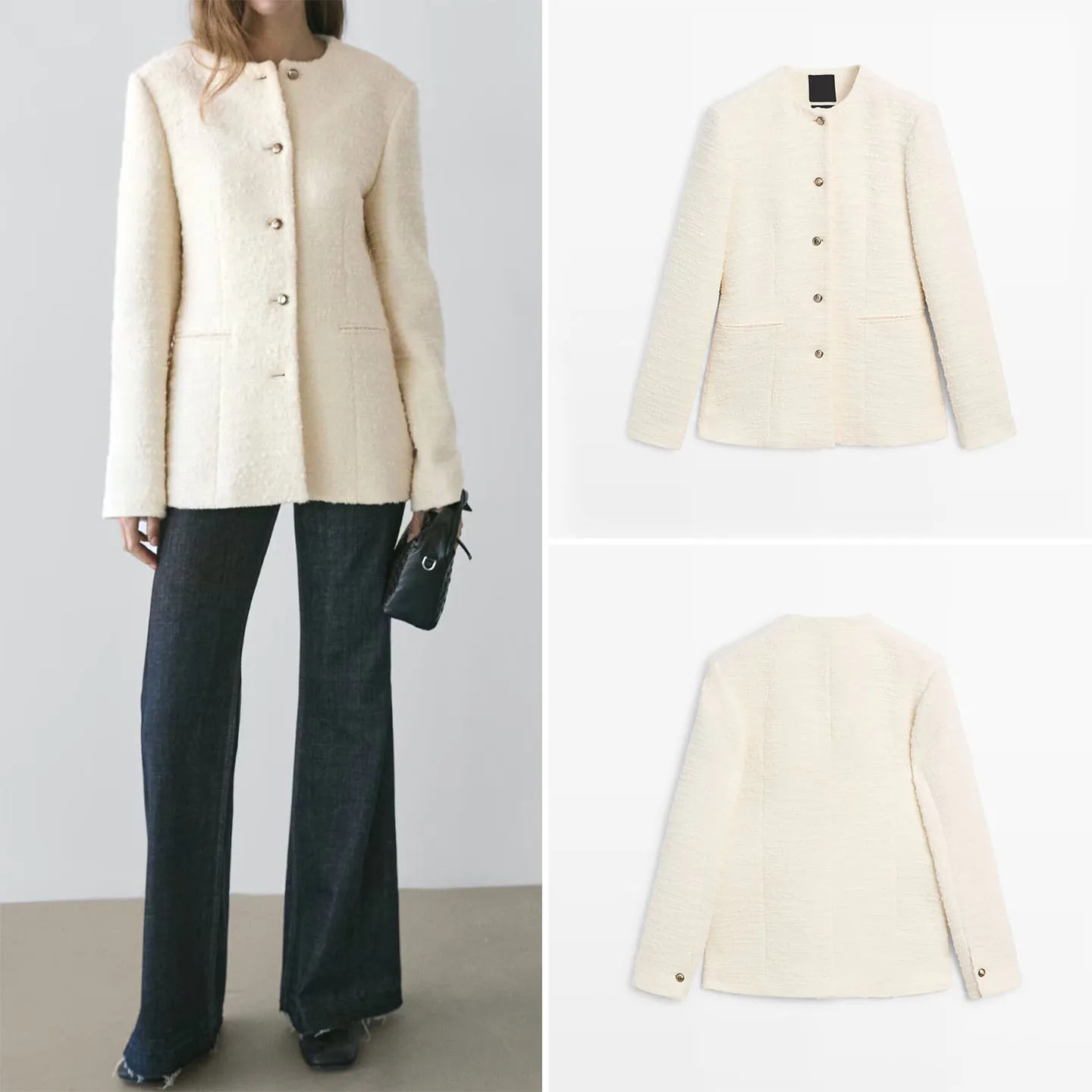 

Зима 202, женский круглый костюм Ne Texture Jaet Cool Sensation Fraance Sle Z, длинное пальто-све