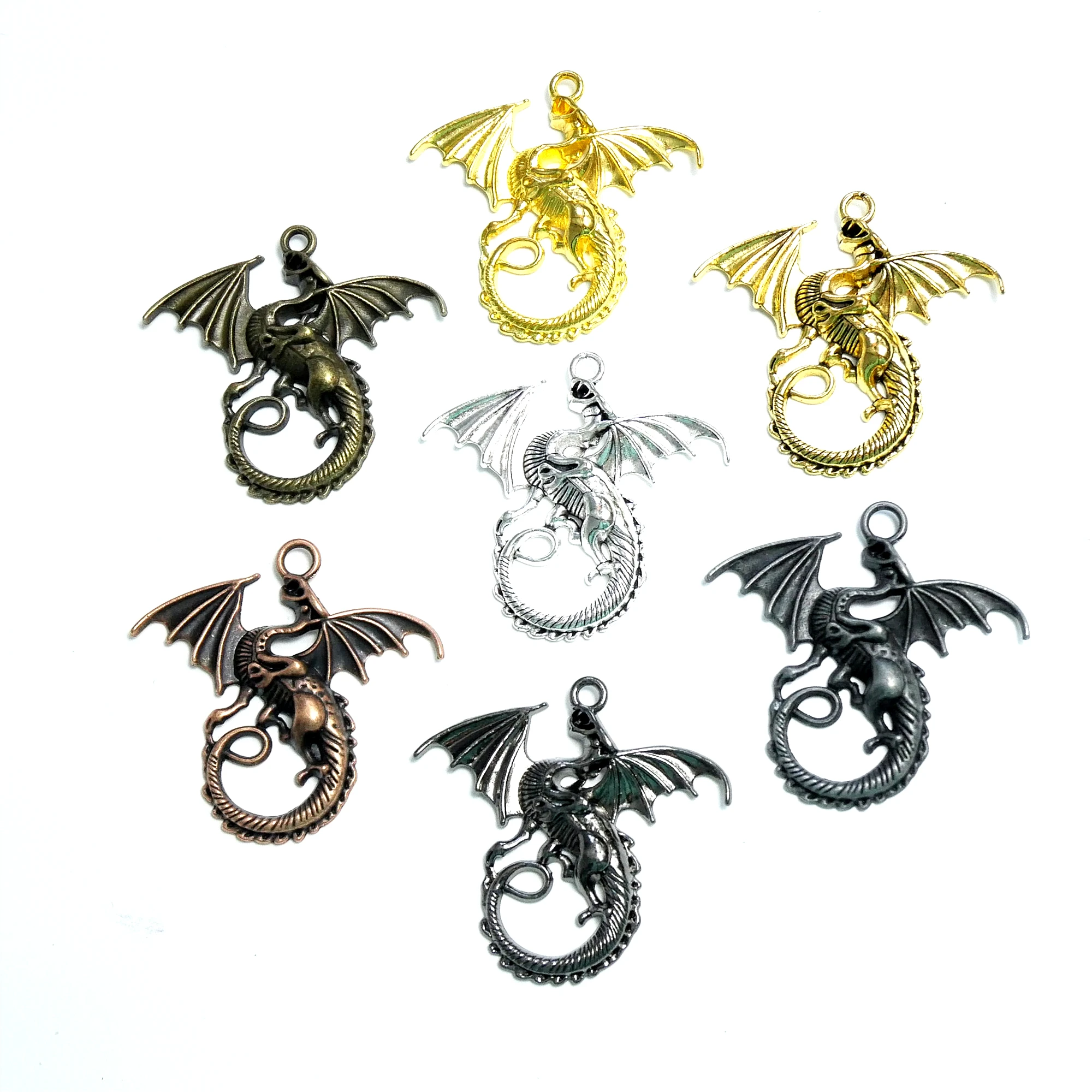 

5 Pcs Dragon Charms Fit DIY Handmade Necklace Earring Bracelet Jewelry Making