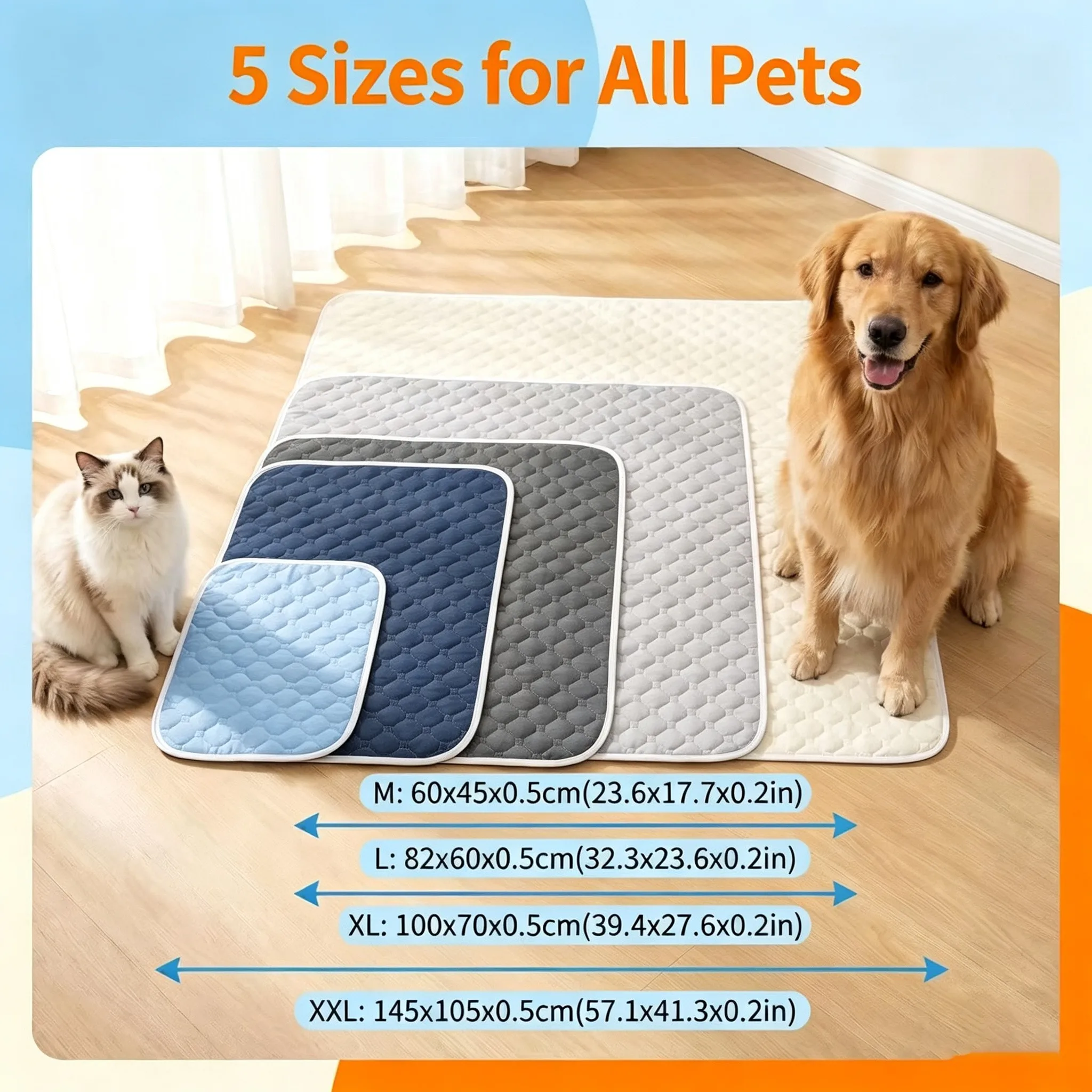 Dog Pee Reusable Pad Blanket Summer Cool Washable Puppy Training Absorbent Diaper Bed Urine Mat Car Seat Cover Pet Supplies view 4