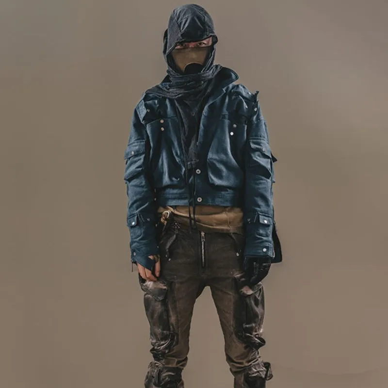 Niche Deconstruction Short Jacket Coat Techwear Style Avant-Garde Design Sense Men's Clothes