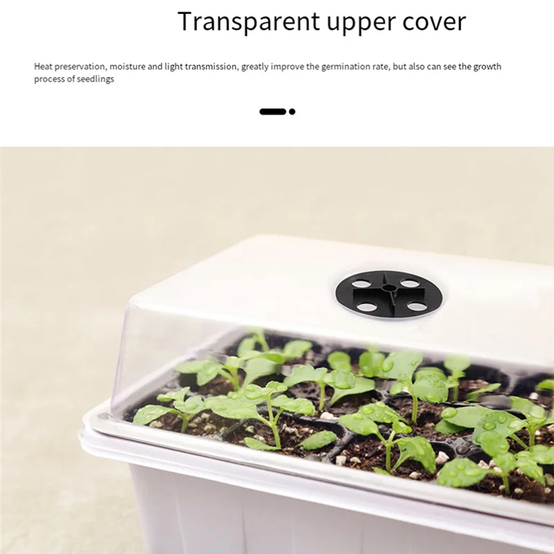 A07F-Seedling Tray, Cell Humidity Adjustable Seed Starting Kit With Dome And Base, Greenhouse Germination Growth Tray