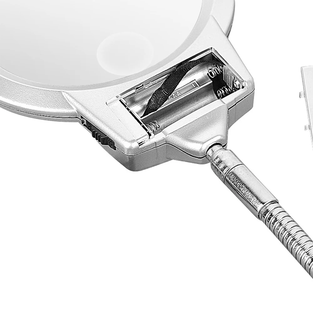 5X照らされた拡大鏡光フレキシブル回転デスクトップ拡大ガラスはんだ付け鉄ランプ修理クリップLEDランプ付き