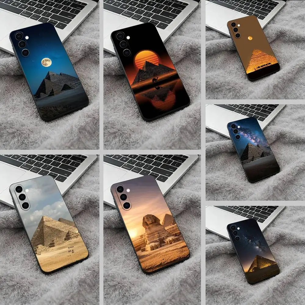 

The E-Egyptian -P-Pyramids Black Soft Silicone Phone Case for Samsung Galaxy A73, A71, A72, A70, A53, A52, A51