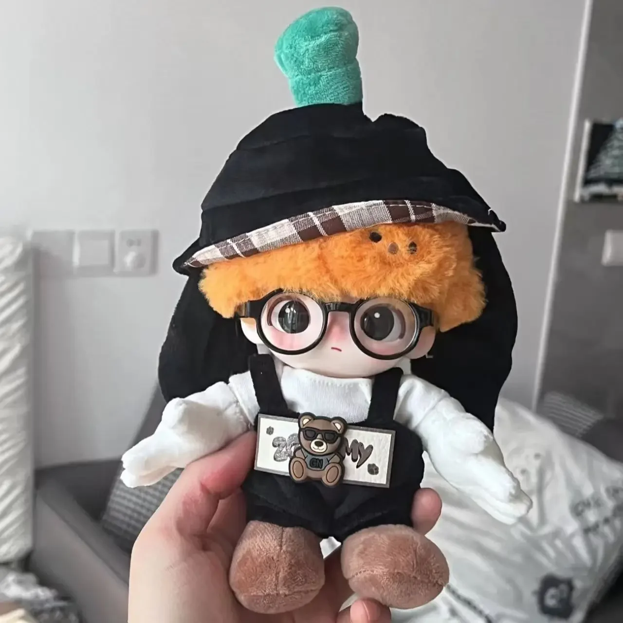17 centimetri Mini Peluche Vestiti della Bambola Vestito Accessori per la Corea Kpop Exo Labubu II Idol Bambole Seduta Partito Plaid Tute e Salopette Abbigliamento