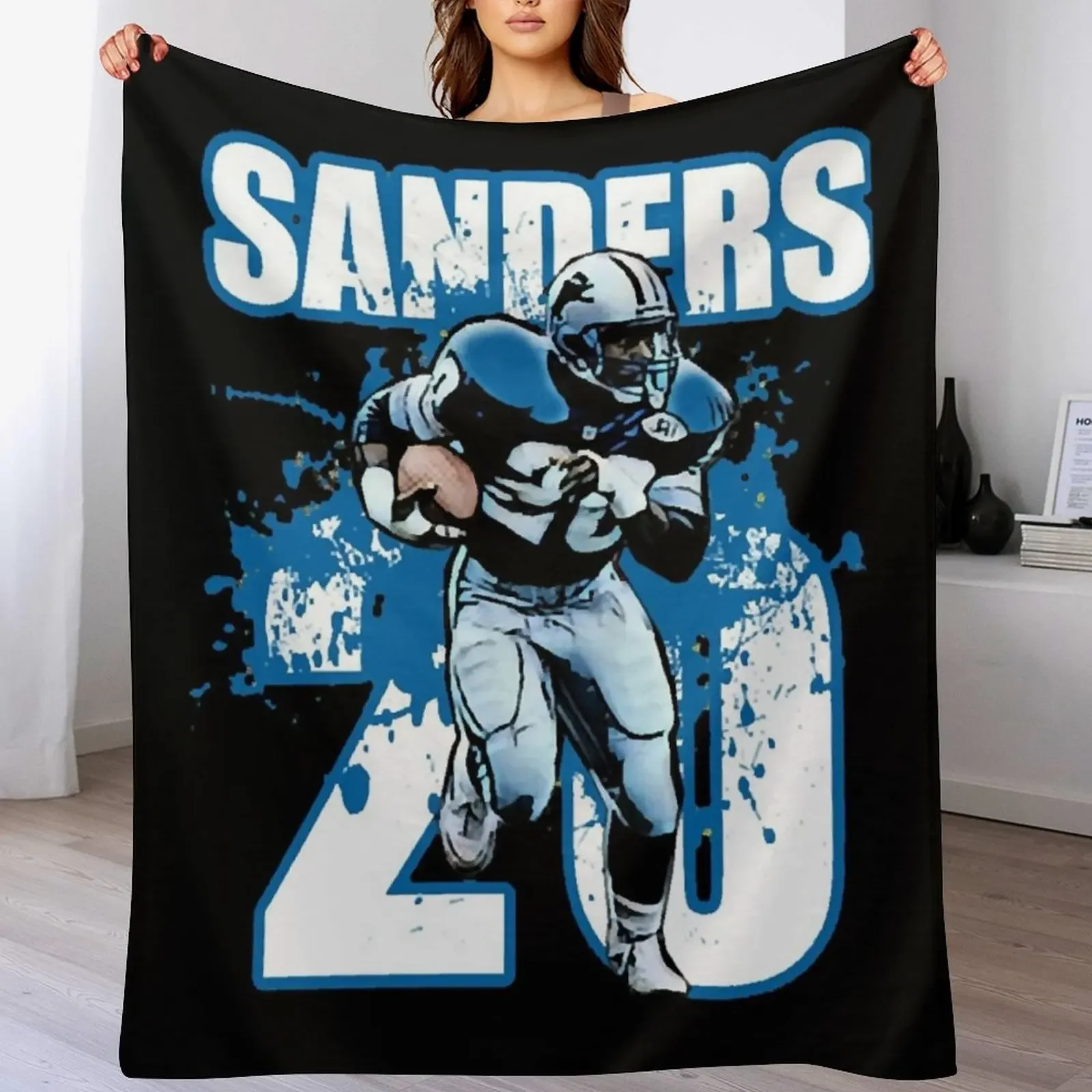 

Barry Sanders 20 Throw Blanket Cozy Microfiber Throw Blanket for Home Bedroom