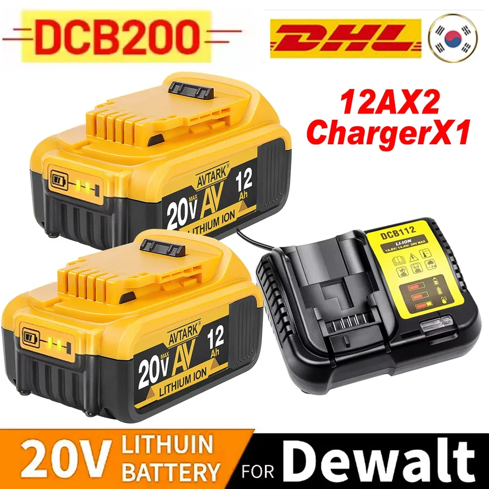 

New 100% Original 12000mAh 20V for Dewalt Power Tool Battery DCB206 20V 12.0Ah Battery DCB206 20V Battery DCB205 DCB204-2 DCB200