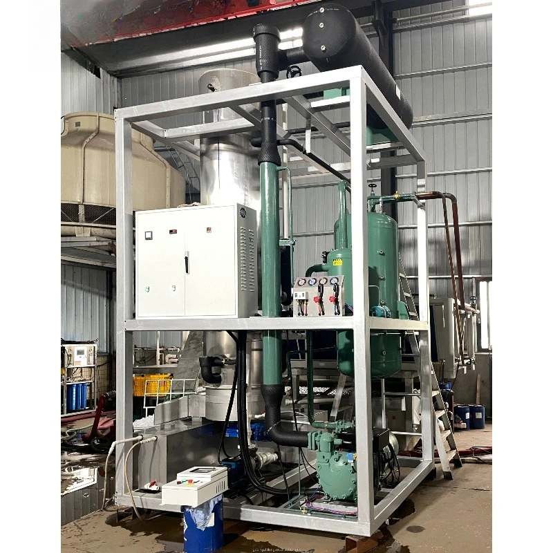 Air Cooling Tube Ice Making Machine 1000kg-5Ton with Ice Hopper for Beverage Production Industrial Commercial Custom