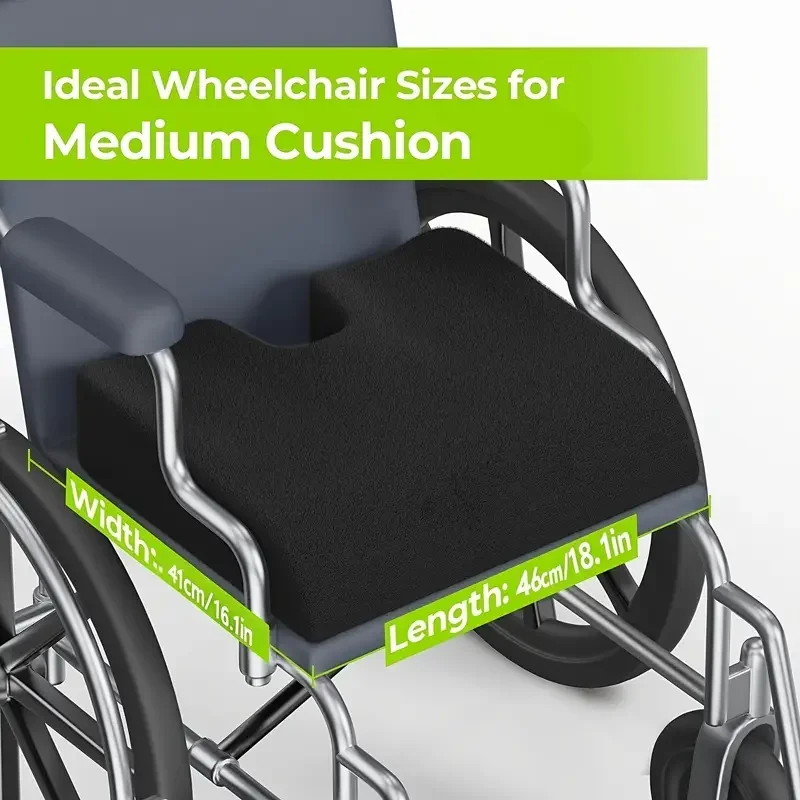 Wheelchair Seat Cushions for Sciatica Back Coccyx Pressure Sore Ulcer Pain Relief Memory Foam Pressure Relief Cushion Breathable
