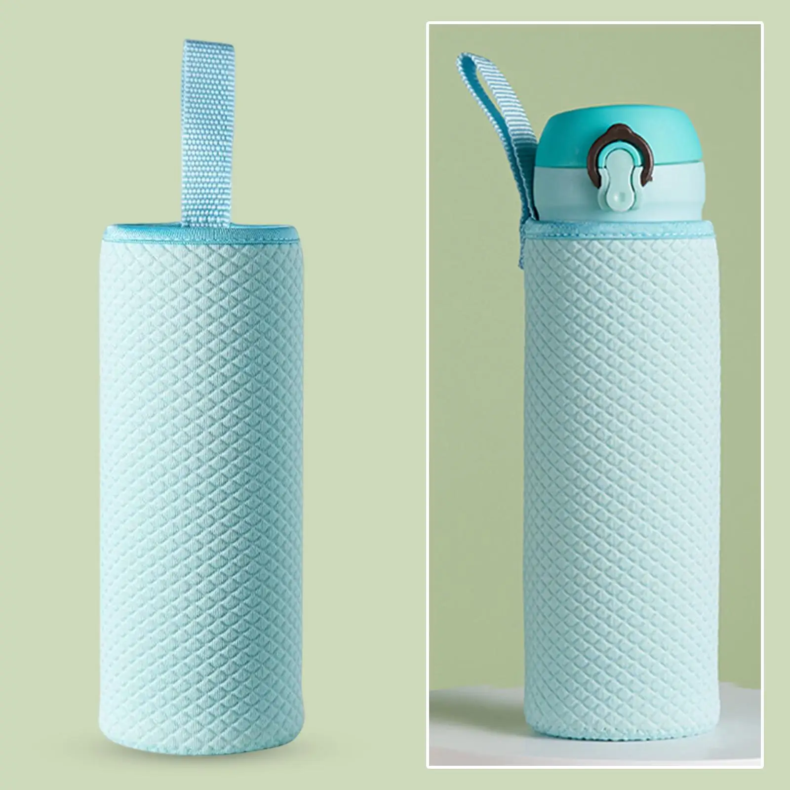 2x Insulated Water Bottle Carrier Bag Cover 550ml for Camping Sports Hiking Fishing