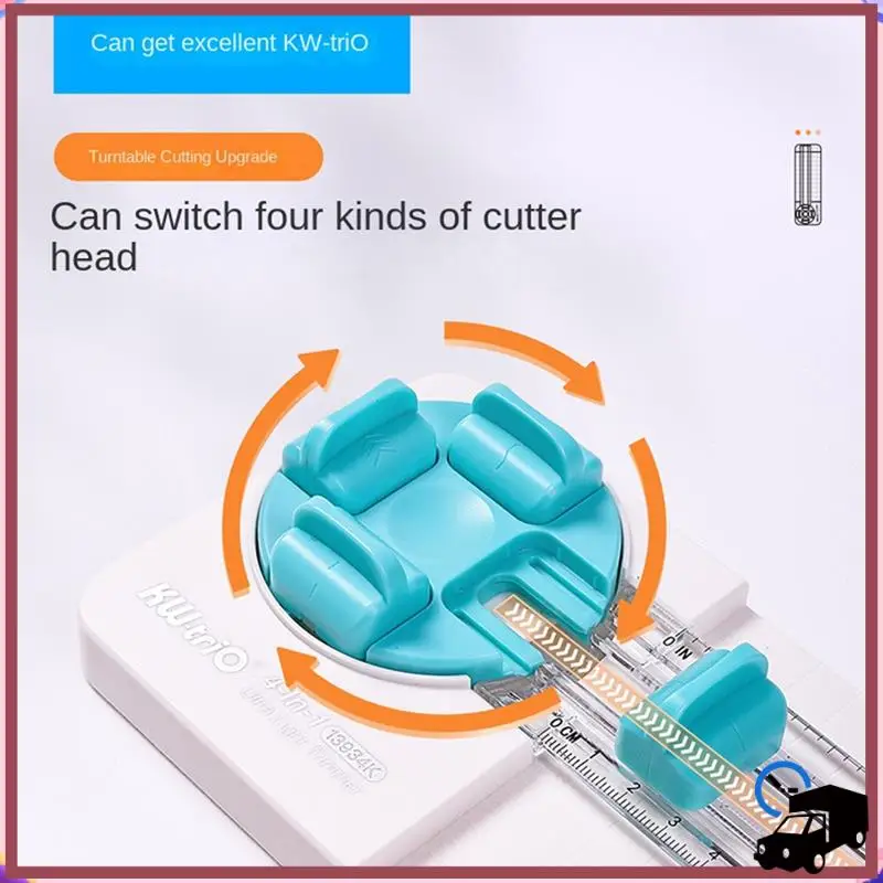 Efficient KW-TRIO 4-In-1 Paper Cutter Multi-Functional Knife Curved/Straight Photos Making Sliding Cutting Tool