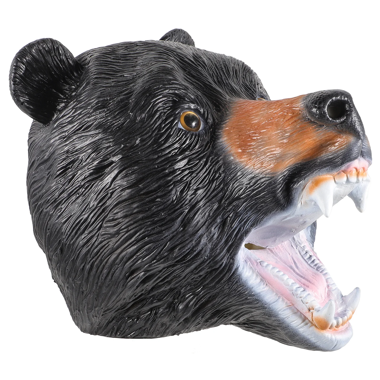 قناع الدب الأسود غطاء رأس الدب الواقعي تأثيري حفلة الهالوين زي ملحق فستان حفلة تنكرية للبالغين