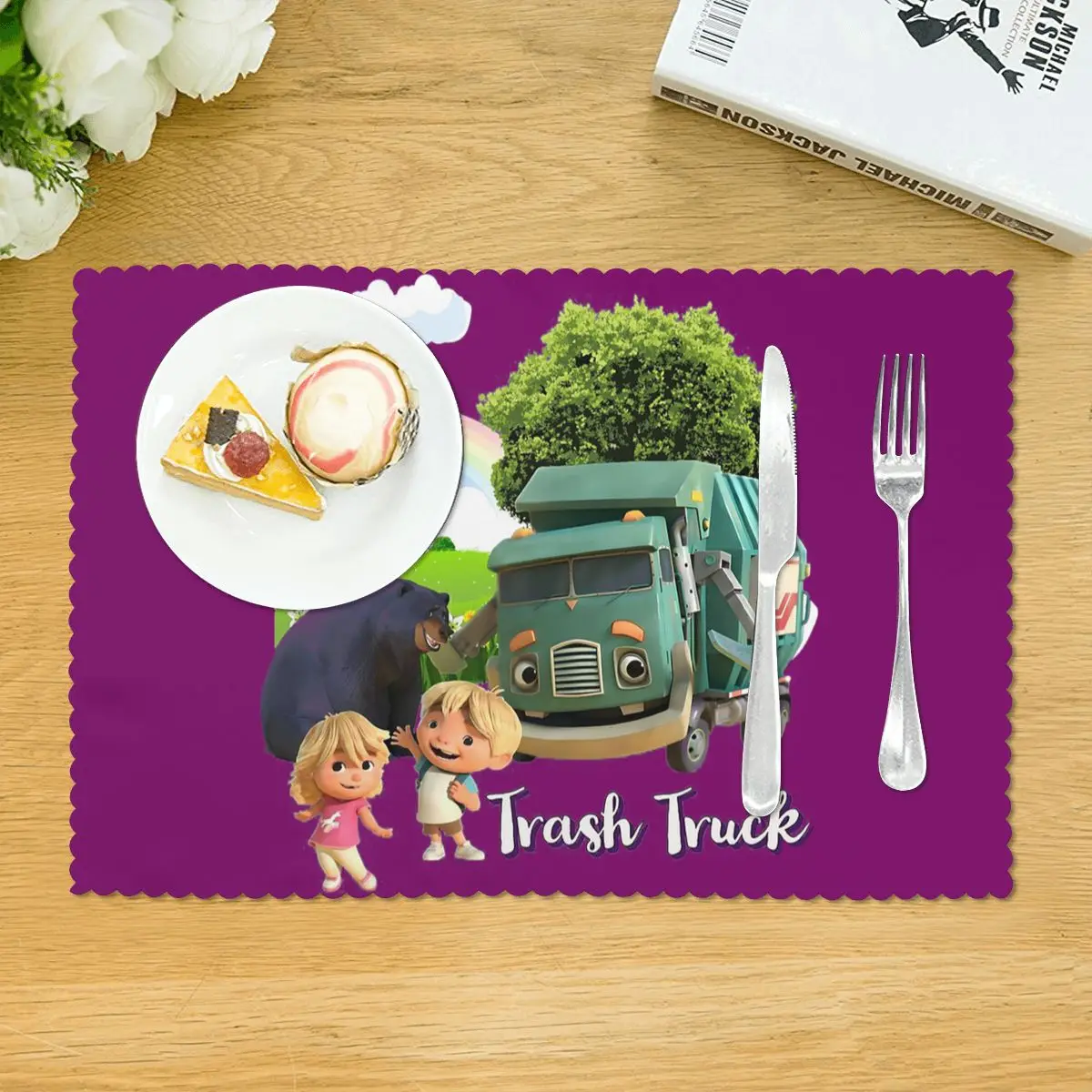 Trash Truck Animation, Trash Truck Netflix Placemat Washable Plate Mat for Dining Table Bowl Coaster Super Absorbent Mats