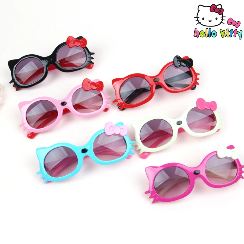 Urocze okulary przeciwsłoneczne Sanrio Hello Kitty Cartoon Kawaii Bow Party Fun Photography okulary rekwizyty sportowe osłona przeciwsłoneczna na prezent